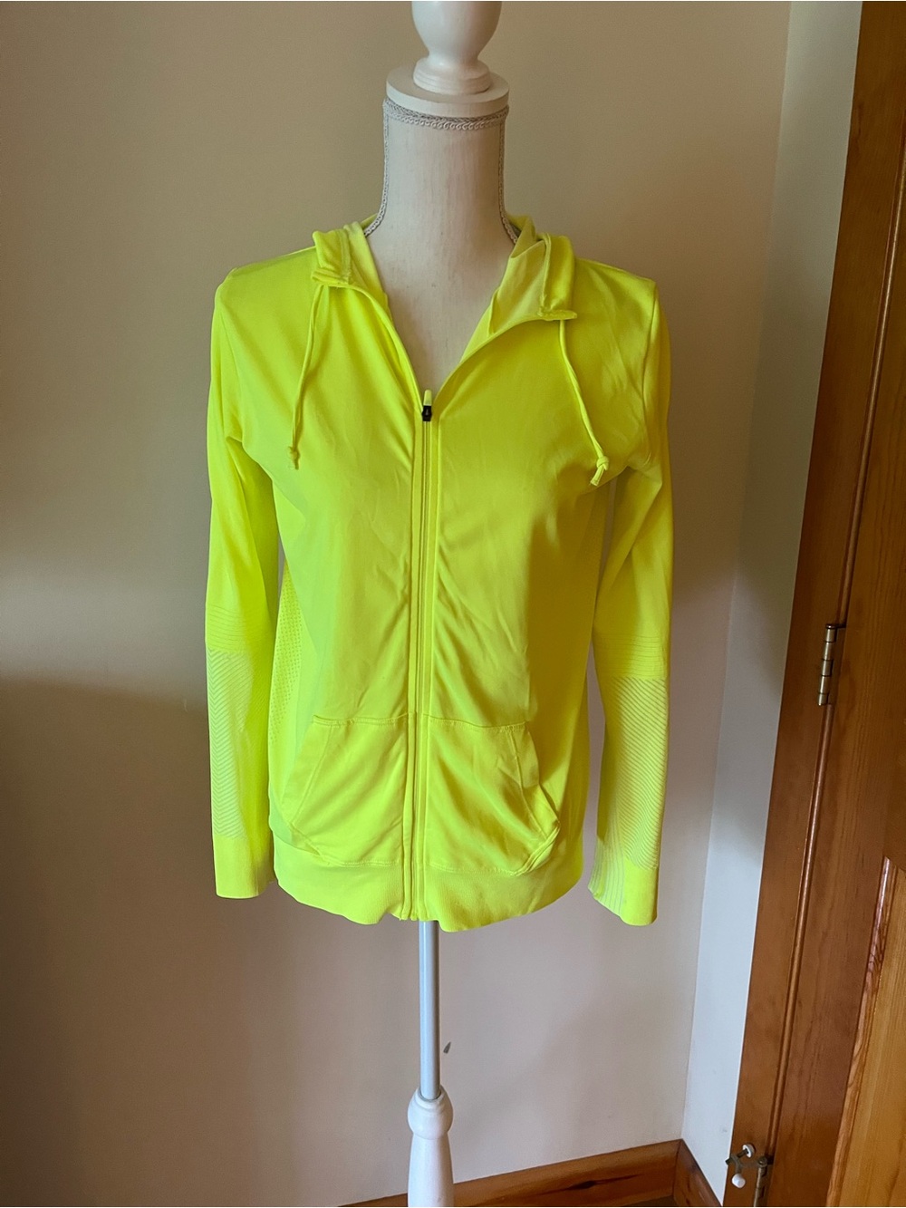 Nike Dri-Fit Neon Yellow Zip-Up Hooded Jacket